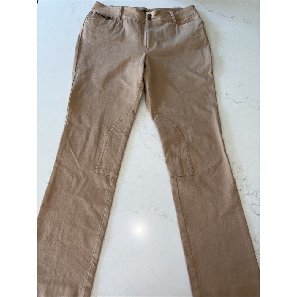 Ralph Lauren LRL Women's 8 Tan Khaki Skinny Fit Riding Pants Polo Equestrian